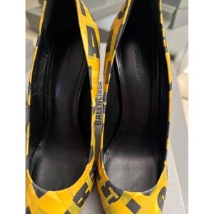 Balenciaga Yellow and Black Logo Print Women’s Heels